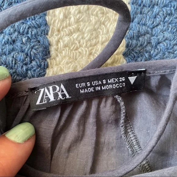 🐚 ZARA CONTEMPORARY MIDNIGHT BLUE LOOSE FIT PARTY SHEER MAXI DRESS! - Picture 7 of 12